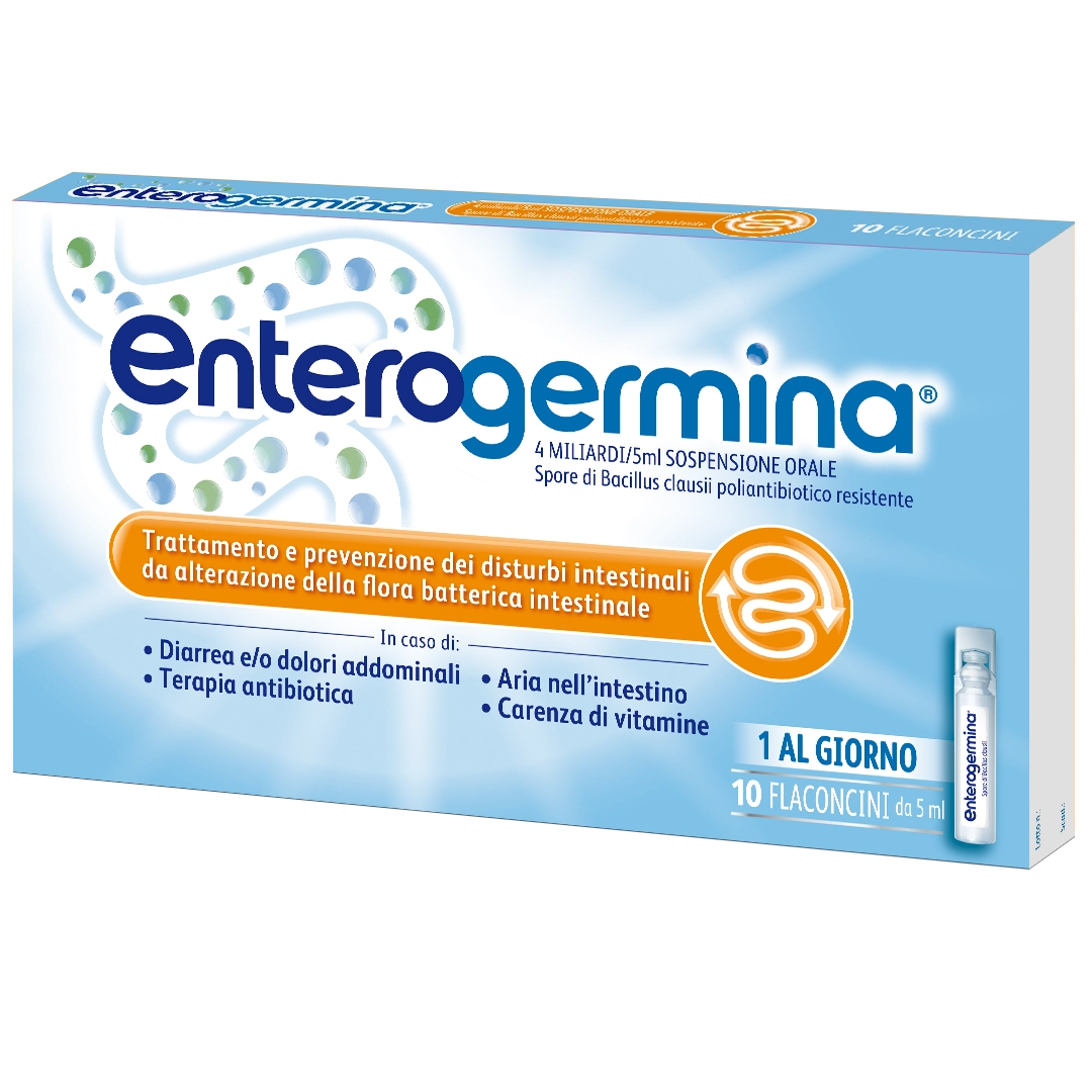 Enterogermina 4 Miliardi/5ml per l'equilibrio intestinale - 10 Flaconcini